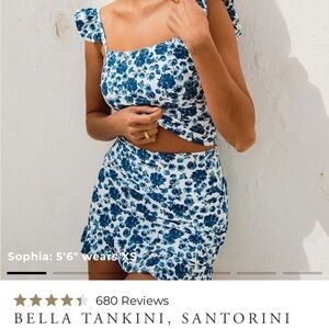 Albion Fit Floral Blue and White Two-Piece Set